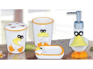 Ceramic Duck Bathroom Accessory Set