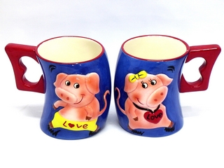 Ceramic Piggy Mugs(set of 2)