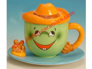Ceramic Grimace Cup and Saucer
