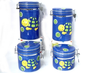 Ceramic 4-pc Bee Canister Sets(set of 4)