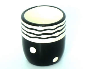 Ceramic black white Egg Cup
