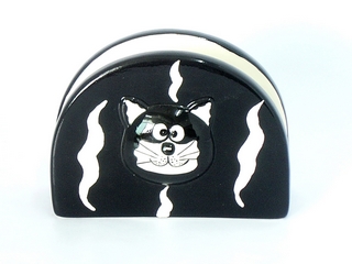 Ceramic Black Cat Napkin Holder