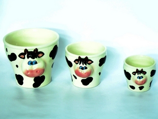Ceramic 3-pc Cow Flower Pot(set of 3)