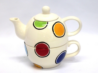 Ceramic Dot Color Tea for One Set