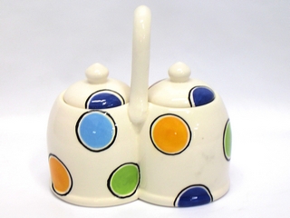 Ceramic Dot Color Sugar Pot