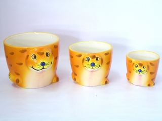 Ceramic 3-pc Sea Lion Flower Pot(set of 3)