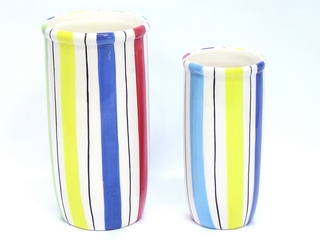 Small Ceramic Stripe Color Utensil Holder