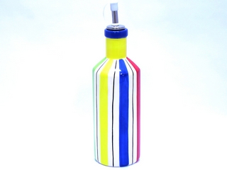 Ceramic Stripe Color Olive Bottle