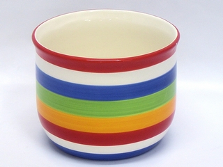 Ceramic Round Stripe Color Flower Pot