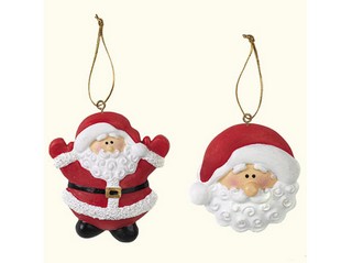 Resin Santa Face Ornaments