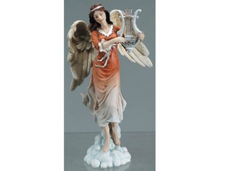 Polyresin Angel with Lyre Figurine