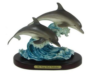 Polyresin Dolphins Figurine