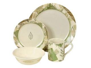 Porcelain Impressions Textured Leaves 16-pc. Dinnerware Set 
