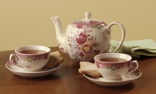 Porcelain 6-pc Country Bouquet Tea Set