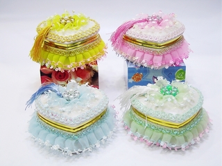 Porcelain Treasure box with musical(set of 4)