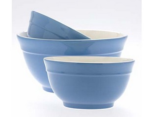 Stoneware Blue Mixing Bowls