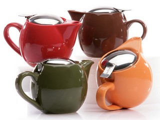Stoneware & Stainless Steel iPot Teapot w/ Infuser,17oz