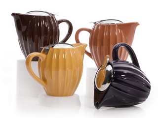 Stoneware & Stainless Steel textured i-pot Teapot w/ Infuser, 24 oz 