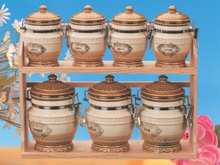 Stoneware 7-pc Canister Set